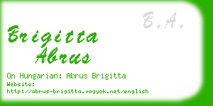brigitta abrus business card